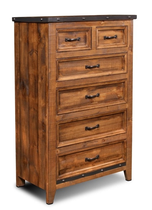 Sunset Trading - Rustic City 6 Drawer Chest Industrial Metal Accents - HH-4365-330_CLOSEOUT veiw 1