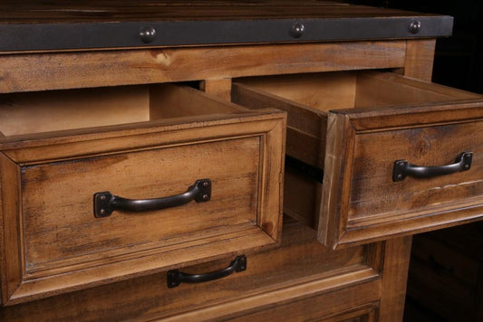 Sunset Trading - Rustic City 6 Drawer Chest Industrial Metal Accents - HH-4365-330_CLOSEOUT veiw 2