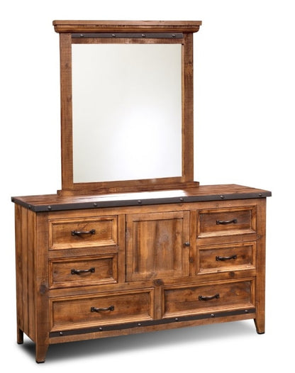 Sunset Trading - Rustic City Dresser With Mirror 6 Drawers Storage Cabinet - HH-4365-31-32_CLOSEOUT veiw 1