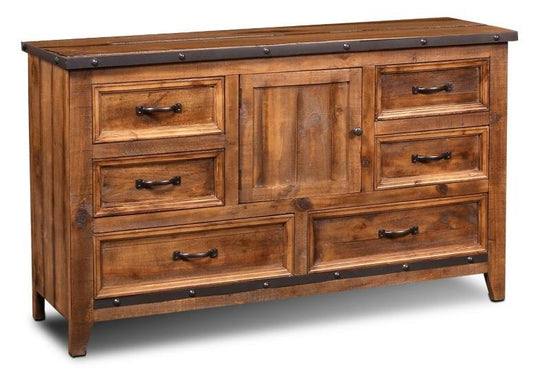 Sunset Trading - Rustic City Dresser6 Drawersdoor Industrial Metal Accents - HH-4365-310_CLOSEOUT veiw 1