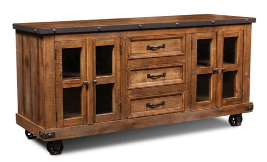 Sunset Trading - Rustic City Sideboard Wheelsdistressed - HH-3365-065_CLOSEOUT veiw 1