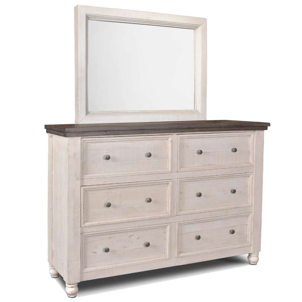Sunset Trading -  Rustic French 6 Drawer Double Dresser and Mirror Set  - HH-4750-20-310_CLOSEOUT veiw 1
