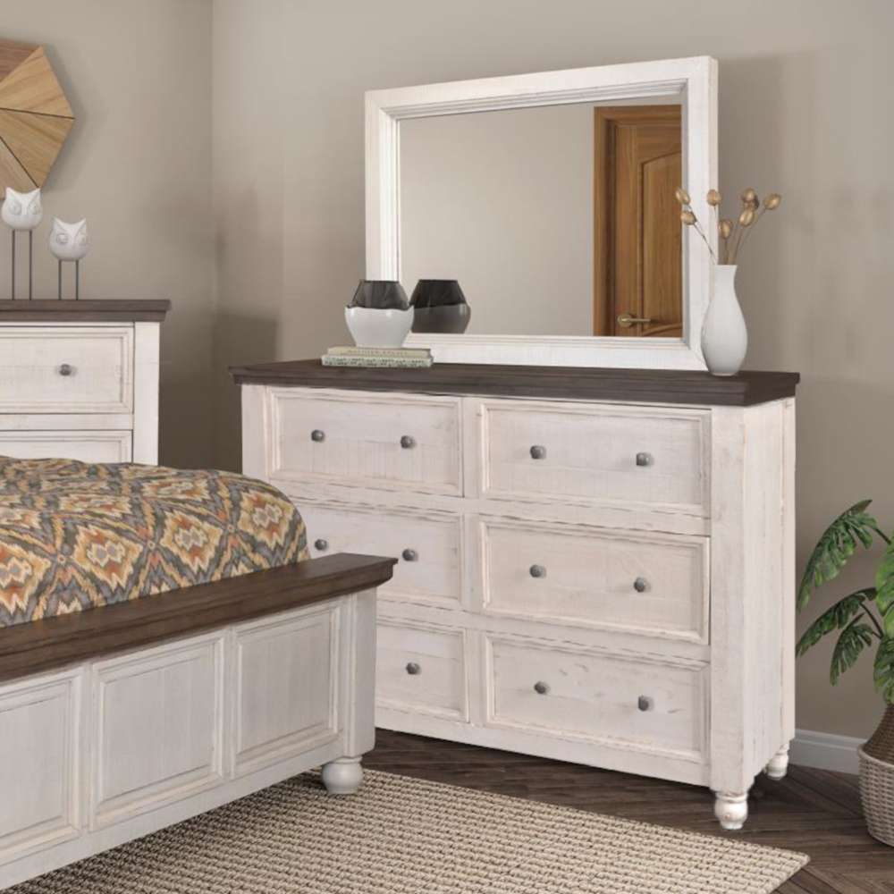Sunset Trading -  Rustic French 6 Drawer Double Dresser and Mirror Set  - HH-4750-20-310_CLOSEOUT veiw 2