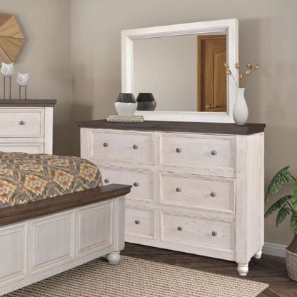 Sunset Trading -  Rustic French 6 Drawer Double Dresser and Mirror Set  - HH-4750-20-310_CLOSEOUT veiw 2