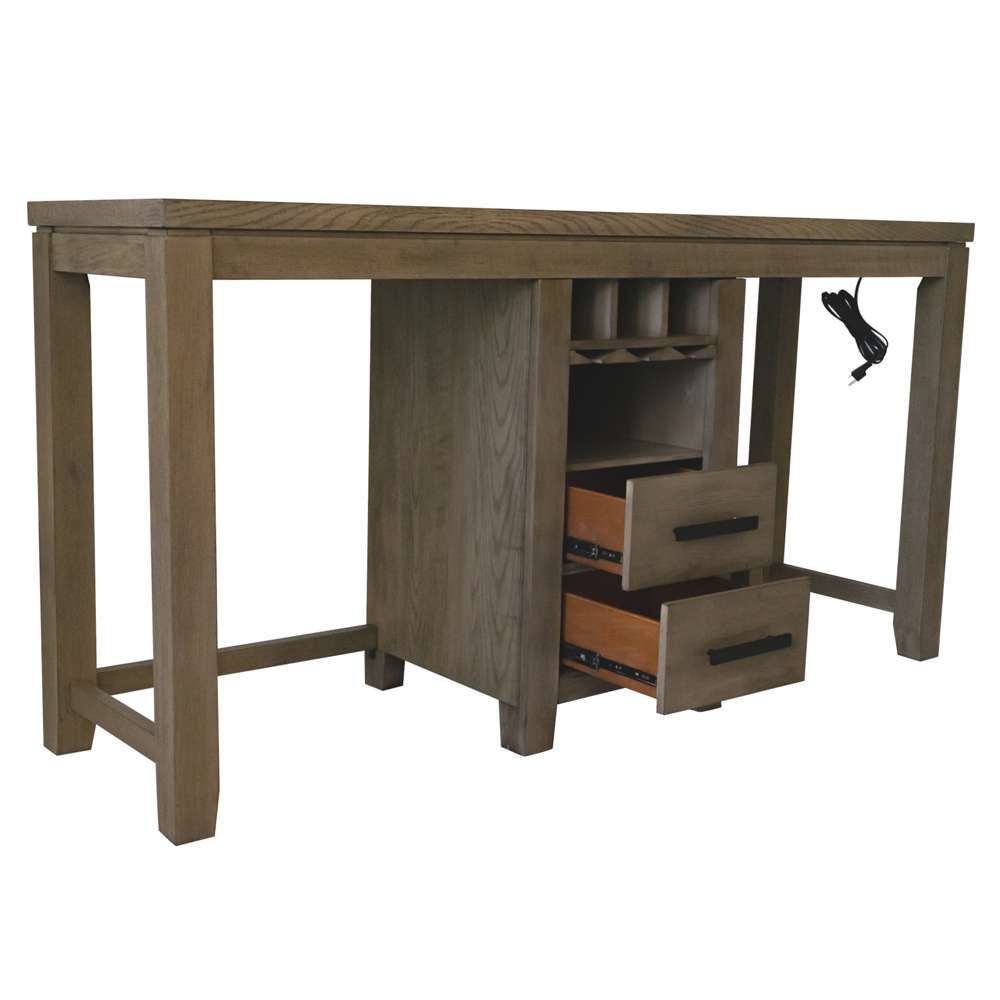 Sunset Trading -  Saunders 71in Narrow Bar Console Sofa Table with Charging Station  - ED-D18620TCB veiw 3