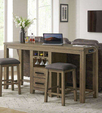 Sunset Trading -  Saunders 71in Narrow Bar Console Sofa Table with Charging Station  - ED-D18620TCB veiw 4