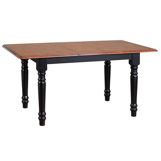 Sunset Trading - Selections 48-60in Rectangular Extendable Butterfly Leaf Dining Table  - Distressed Antique Black with Cherry - DLU-TLB3660-BCH veiw 1