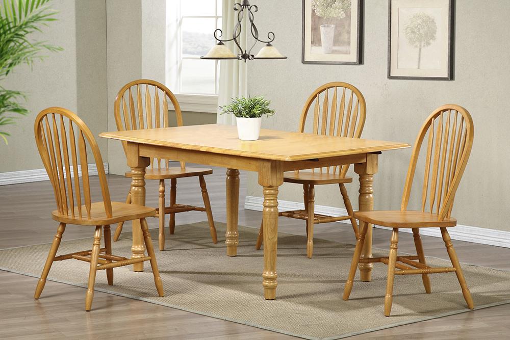 Sunset Trading - Selections 5 PC 48in-60in Rectangular Extendable Dining Set  - Light Oak - PK-TLB3660-820-LO5P veiw 3