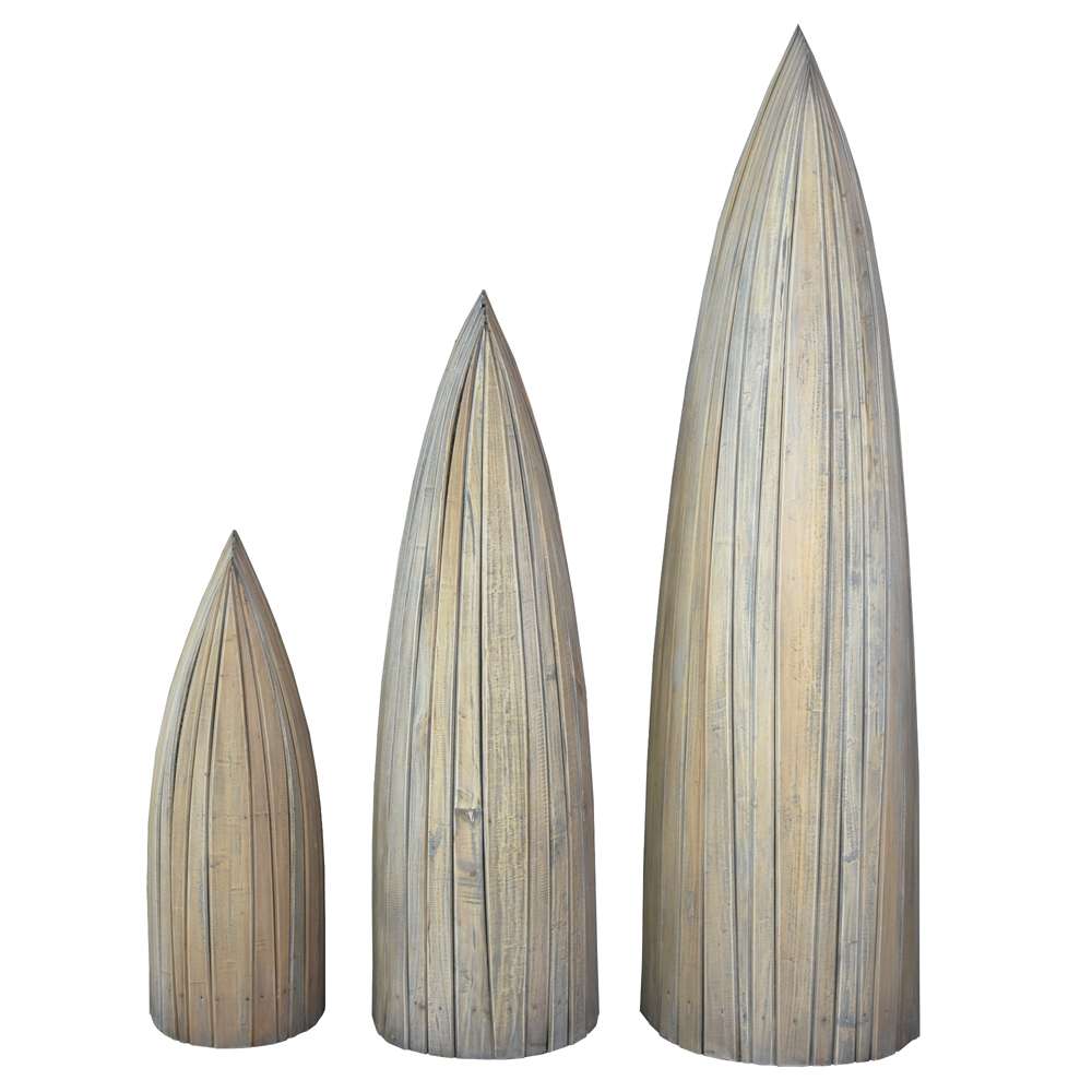 Sunset Trading -  Shabby Chic Cottage  3 Piece Boat Shaped Freestanding Shelves Driftwood Brown - CC-CAB1920S-DW veiw 3
