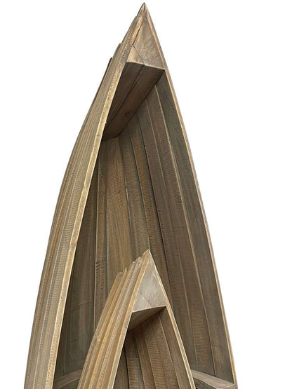 Sunset Trading -  Shabby Chic Cottage  3 Piece Boat Shaped Freestanding Shelves Driftwood Brown - CC-CAB1920S-DW veiw 5