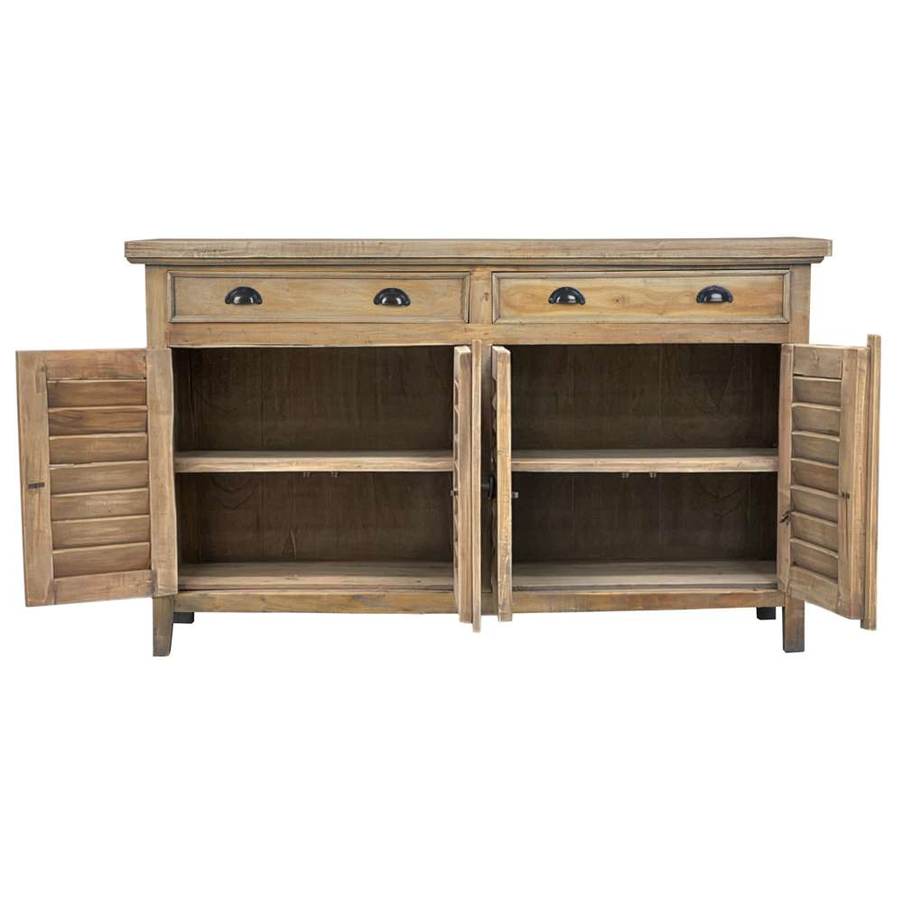 Sunset Trading -  Shabby Chic Cottage  58in Shutter Door Credenza  - CC-CAB163S-DW veiw 3