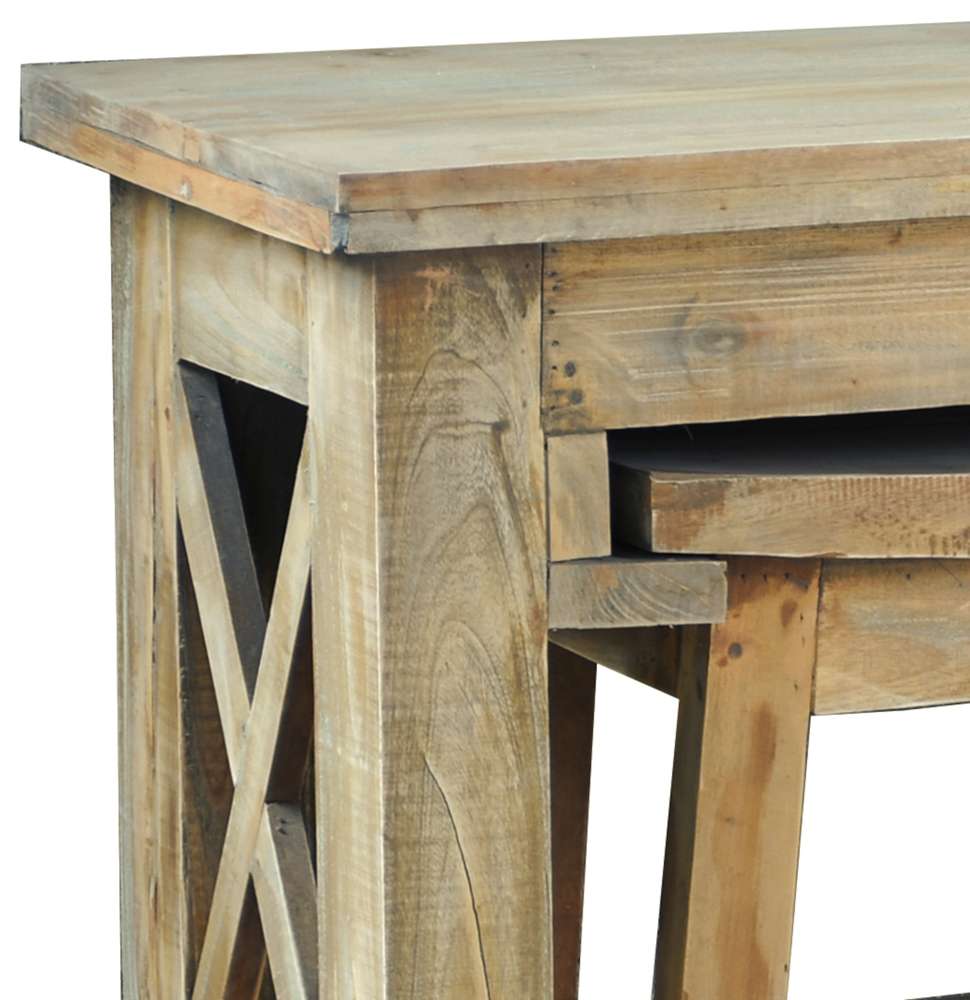Sunset Trading -  Shabby Chic Cottage  60in Rectangular Narrow Counter Height 3 Piece Dining Table Set with Backless Barstools  - CC-TAB246S-DW veiw 5