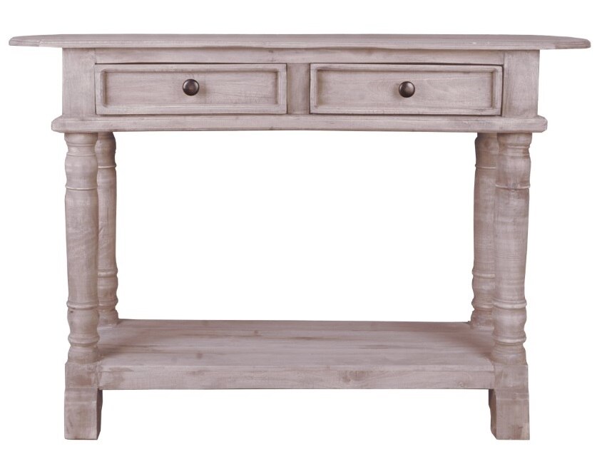 Sunset Trading - Shabby Chic Cottage Console Table Natural Limewash - CC-TAB2287S-LW veiw 2