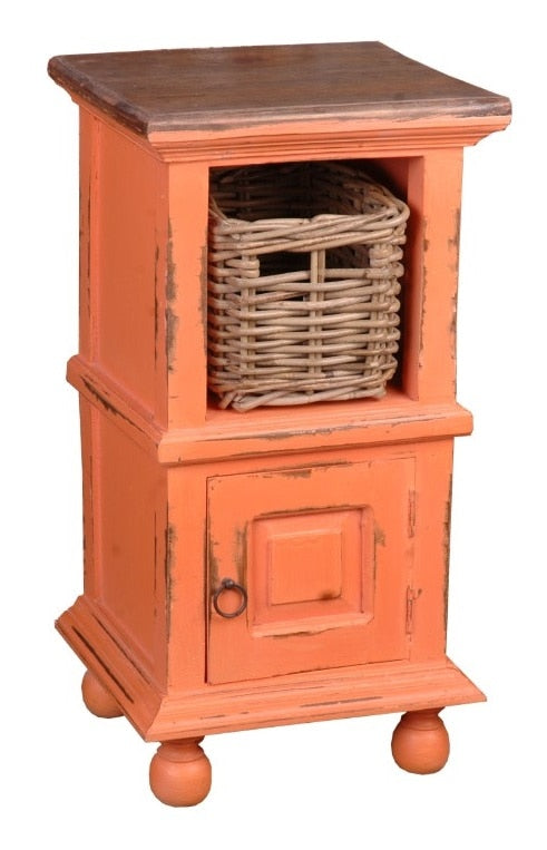 Sunset Trading - Shabby Chic Cottage End Table With Basket - CC-TAB016TLD-CRRW-B veiw 2