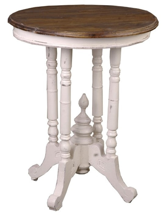 Sunset Trading - Shabby Chic Cottage Round End Table - CC-TAB131TLD-AWRW veiw 1