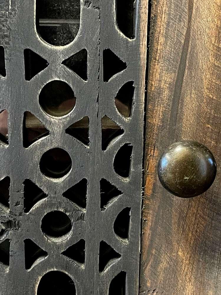 Sunset Trading -  Shabby Chic Cottage  Solid Wood Deco Carved Hall Cabinet  - CC-CAB1195TLD-BWRW veiw 6