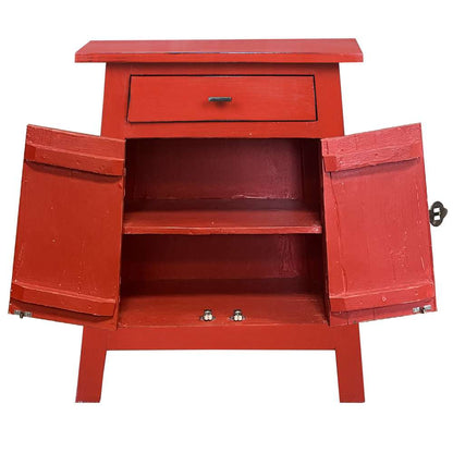 Sunset Trading -  Shabby Chic Cottage  Solid Wood Zen End Table  - CC-CHE206LD-RD veiw 2