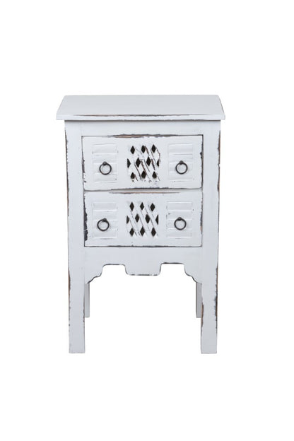 Sunset Trading - Shabby Chic Cottage Whitewashed End Table - CC-TAB098LD-WW veiw 3