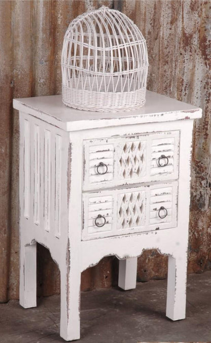 Sunset Trading - Shabby Chic Cottage Whitewashed End Table - CC-TAB098LD-WW veiw 5