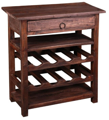 Sunset Trading - Shabby Chic Cottage Wine Server With Drawer - CC-RAK030S-RW veiw 1