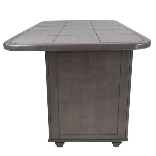 Sunset Trading - Shades of Gray 3 Piece Kitchen Island Set  - Weathered Gray with Graystone Tile Top - CY-KIT2-B200-AG3P veiw 2