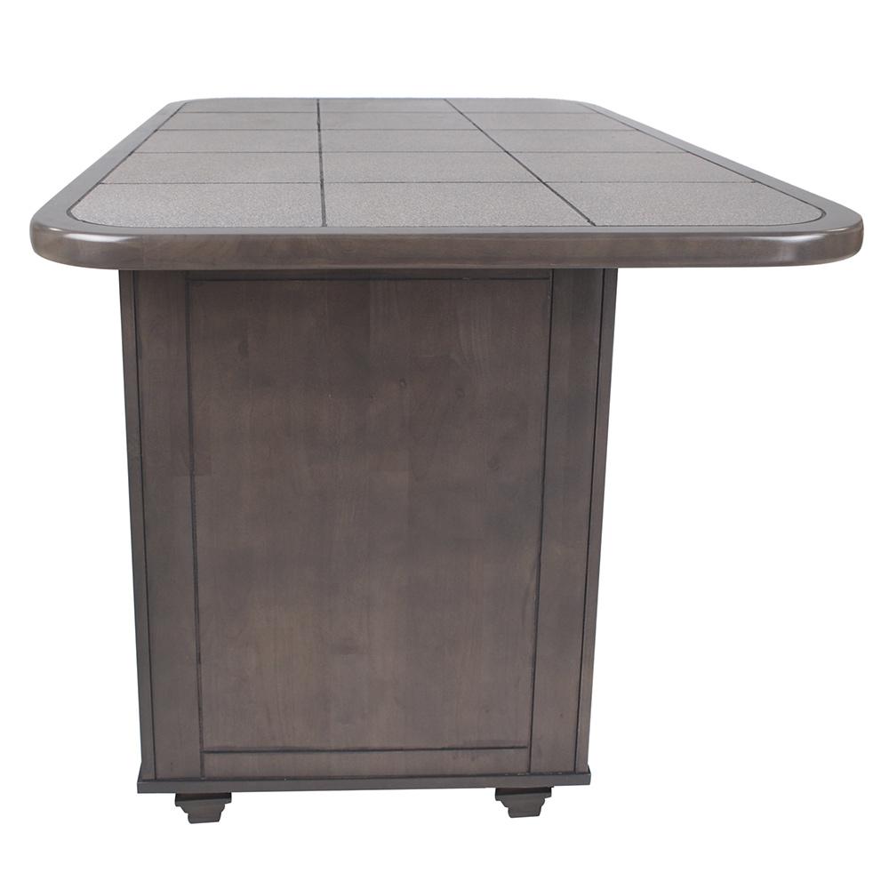 Sunset Trading - Shades of Gray 3 Piece Kitchen Island Set  - Weathered Gray with Graystone Tile Top - CY-KIT2-B200-AG3P veiw 9