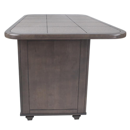 Sunset Trading - Shades of Gray 3 Piece Kitchen Island Set  - Weathered Gray with Graystone Tile Top - CY-KIT2-B200-AG3P veiw 9