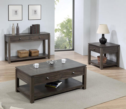 Sunset Trading - Shades Of Gray 3 Piece Living Room Table Set With Drawers And Shelves - DLU-EL1602-04-08 veiw 1