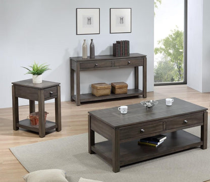 Sunset Tradingshades Of Gray 3 Piece Living Room Table Set With Drawers And Shelves - DLU-EL1603-04-08 veiw 1