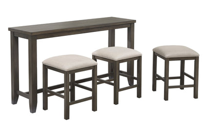 Sunset Trading - Shades of Gray 4 Piece Small Pub Table Set - Sofa Console with Stools - Rectangular - DLU-EL6518-4PC veiw 1