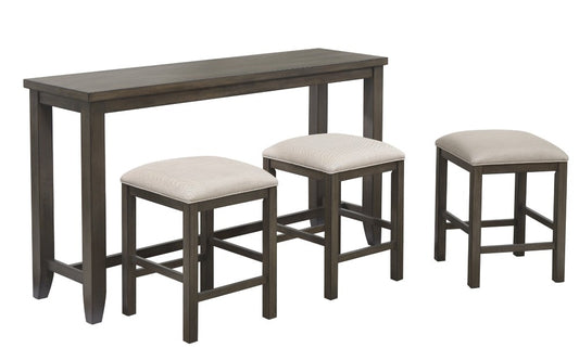 Sunset Trading - Shades of Gray 4 Piece Small Pub Table Set - Sofa Console with Stools - Rectangular - DLU-EL6518-4PC veiw 1