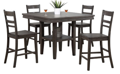 Sunset Trading - Shades Of Gray 5 Piece Square Pub Table Set With Storage Shelf - DLU-EL4545C-B200-5PC veiw 1