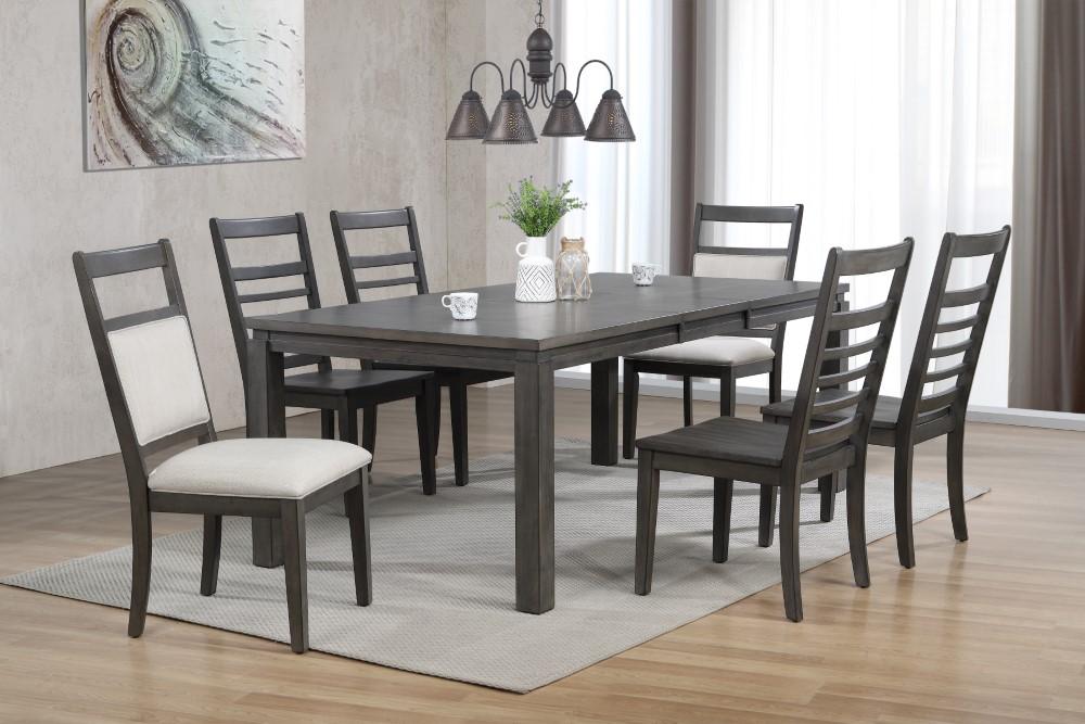 Sunset Trading - Shades Of Gray 7 Piece Dining Set With Upholstered End Chairs - DLU-EL9282-4C100-2C90-7PC veiw 2