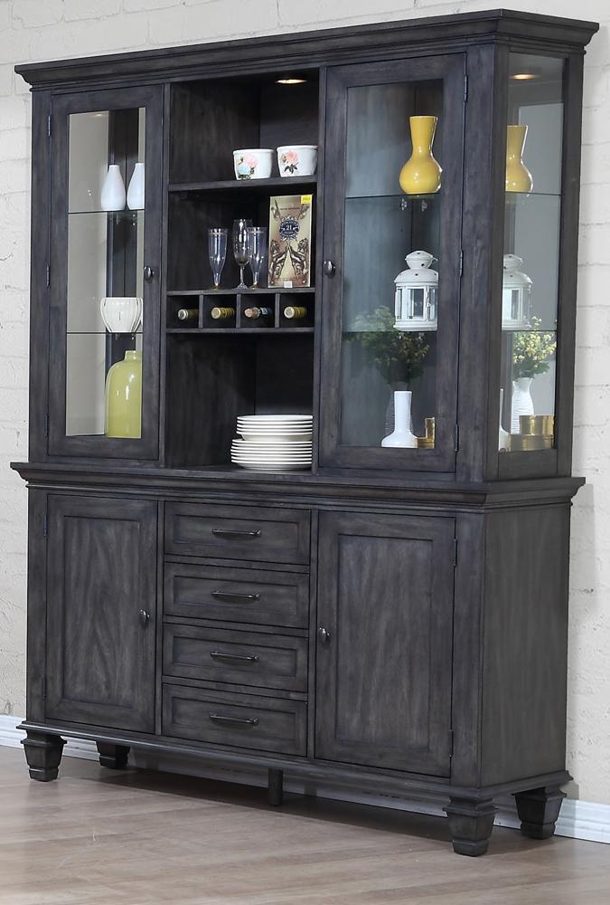 Sunset Trading - Shades of Gray China Cabinet - DLU-EL-BH