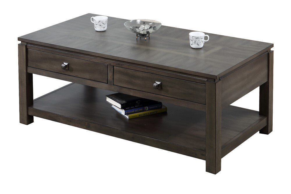 Sunset Trading - Shades Of Gray Coffee Table With Drawers And Shelf - DLU-EL1608 veiw 2