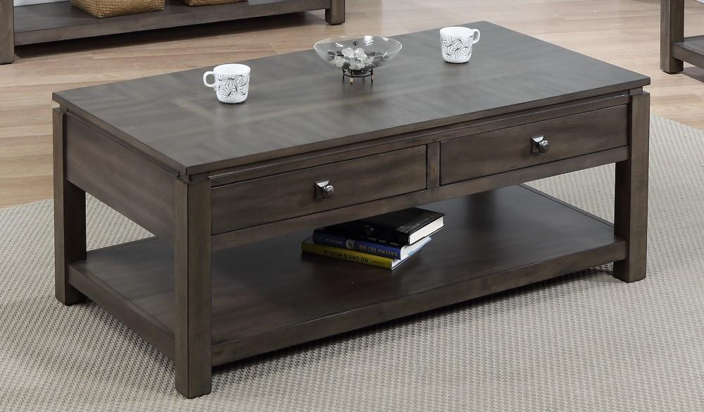 Sunset Trading - Shades Of Gray Coffee Table With Drawers And Shelf - DLU-EL1608 veiw 3