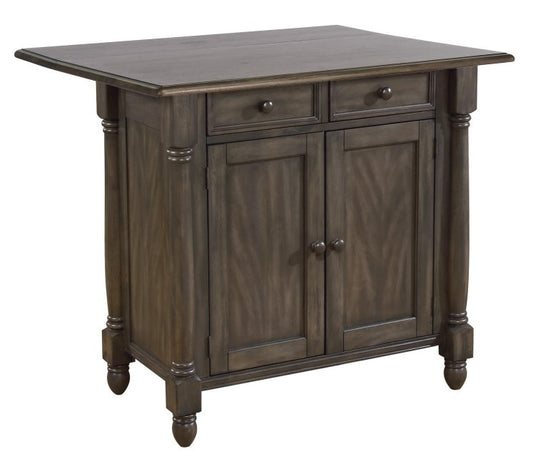 Sunset Trading - Shades Of Gray Drop Leaf Kitchen Island - DLU-KI-4222-AG veiw 1