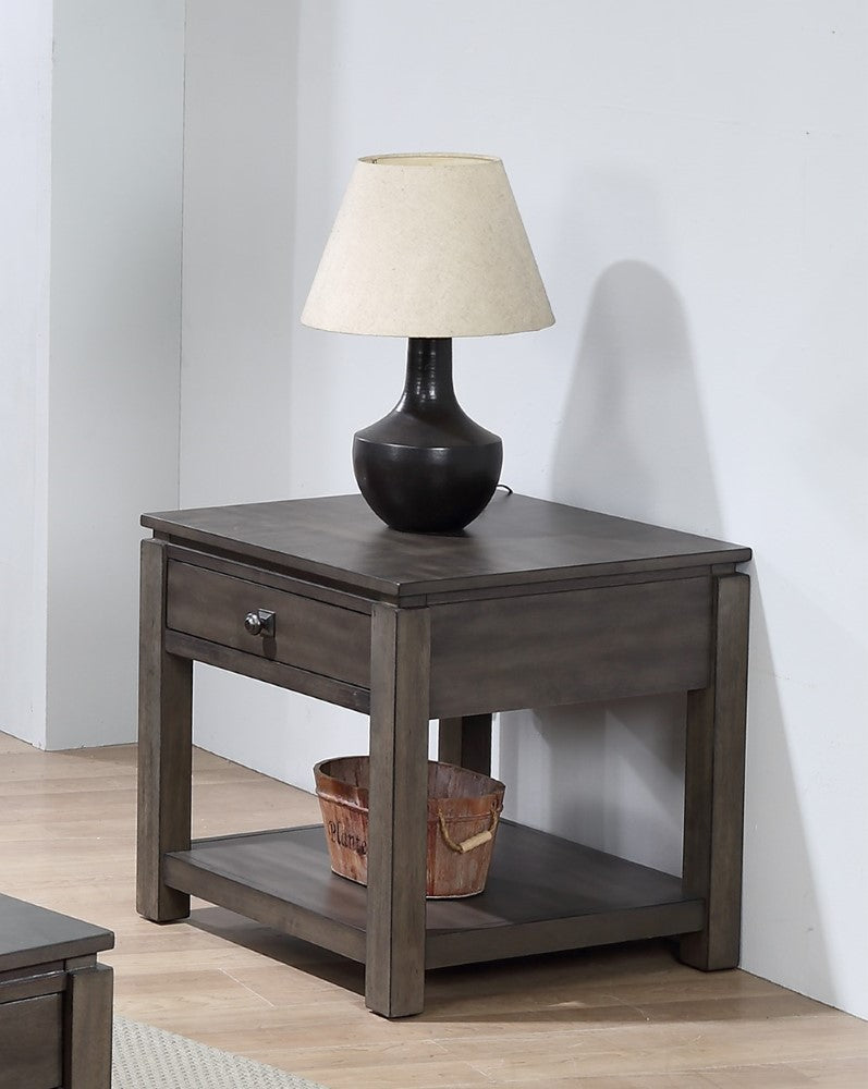 Sunset Trading - Shades Of Gray End Table With Drawer And Shelf - DLU-EL1602 veiw 2