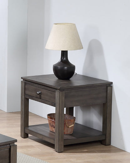 Sunset Trading - Shades Of Gray End Table With Drawer And Shelf - DLU-EL1602 veiw 2
