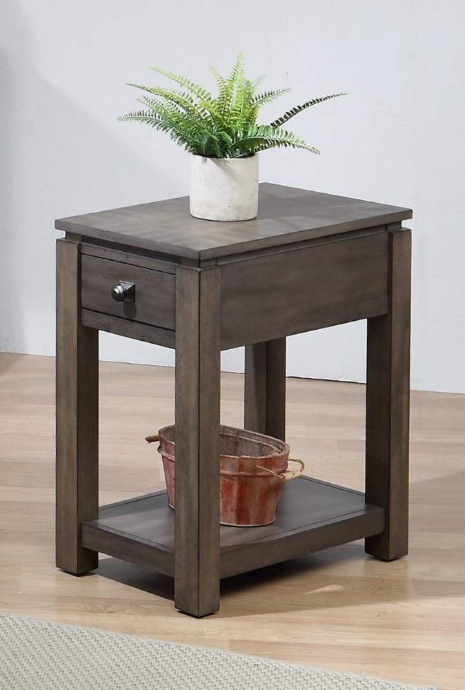 Sunset Trading - Shades Of Gray Narrow End Table With Drawer And Shelf - DLU-EL1603 veiw 2