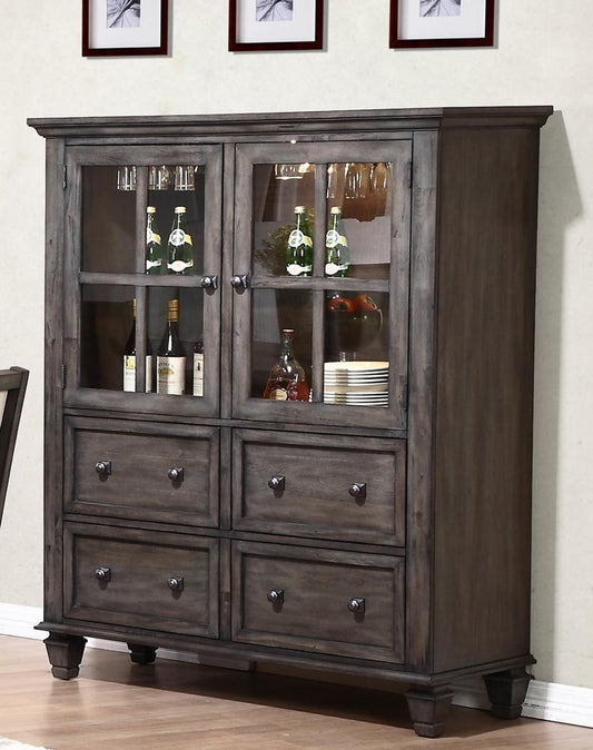 Sunset Trading - Shades of Gray One Piece China Cabinet - DLU-EL-DS veiw 1