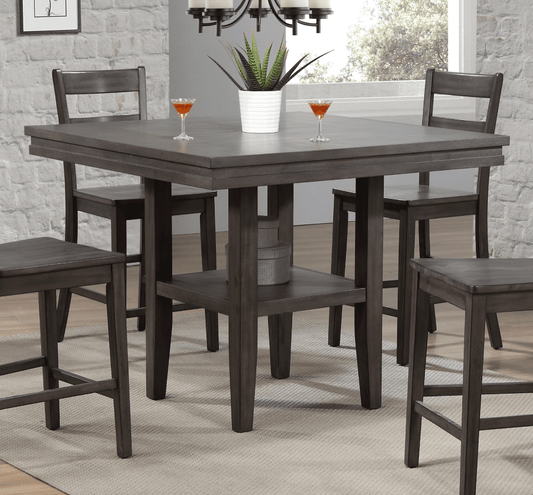 Sunset Trading - Shades Of Gray Square Pub Table With Shelf - DLU-EL4545C veiw 2