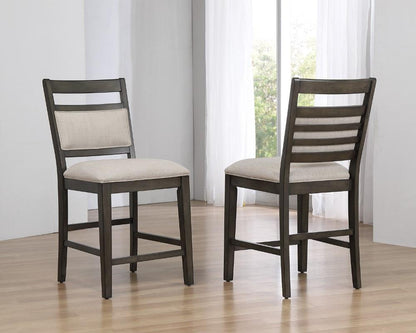Sunset Trading - Shades of Gray Upholstered Barstool - Fabric Back and Seat - DLU-EL-B90-2 veiw 5
