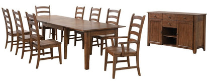 Sunset Trading - Simply Brook 10 Piece Rectangular Extendable Table Dining Set Sideboard Amish Brown - DLU-BR134-AMSB10PC veiw 1