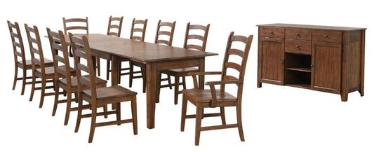 Sunset Trading - Simply Brook 12 Piece Rectangular Extendable Table Dining Set Sideboard Amish Brown - DLU-BR134-AMSB12PC veiw 1