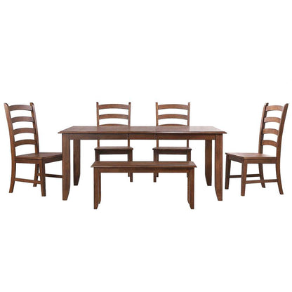 Sunset Trading -  Simply Brook 6 Piece 72in Rectangular Extendable Table Dining Set with Bench  - DLU-BR4272-C80-BNAM6P veiw 1
