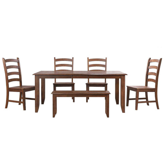 Sunset Trading -  Simply Brook 6 Piece 72in Rectangular Extendable Table Dining Set with Bench  - DLU-BR4272-C80-BNAM6P veiw 1