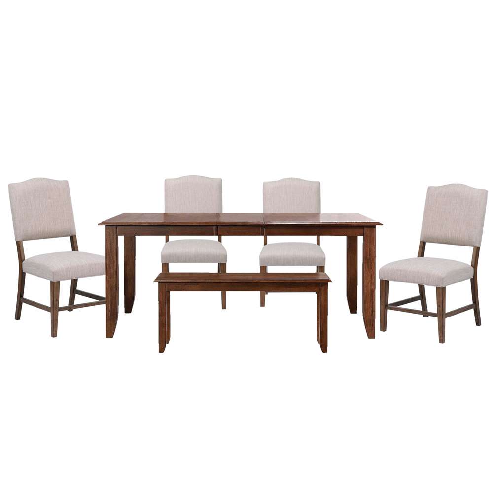 Sunset Trading -  Simply Brook 6 Piece 72in Rectangular Extendable Table Dining Set with Bench  - DLU-BR4272-C85-BNAM6P veiw 1