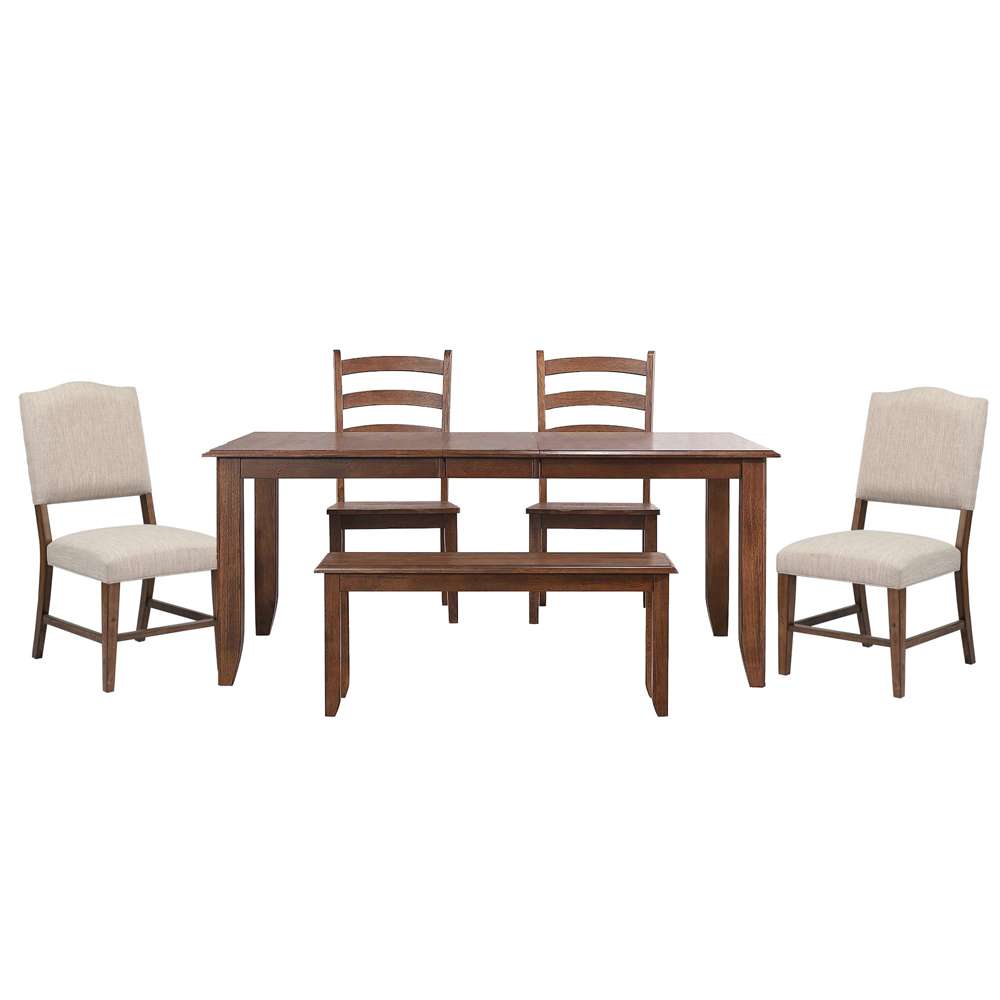 Sunset Trading -  Simply Brook 6 Piece 72in Rectangular Extendable Table Dining Set with Bench  - DLU-BR4272-C85-BNC80AM6P veiw 1