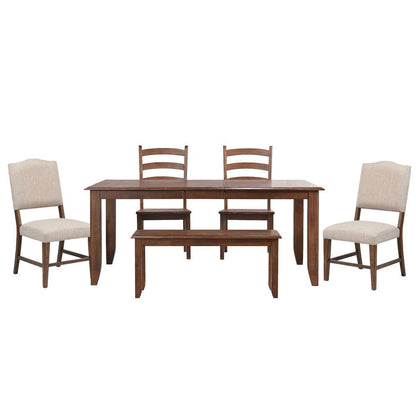 Sunset Trading -  Simply Brook 6 Piece 72in Rectangular Extendable Table Dining Set with Bench  - DLU-BR4272-C85-BNC80AM6P veiw 1